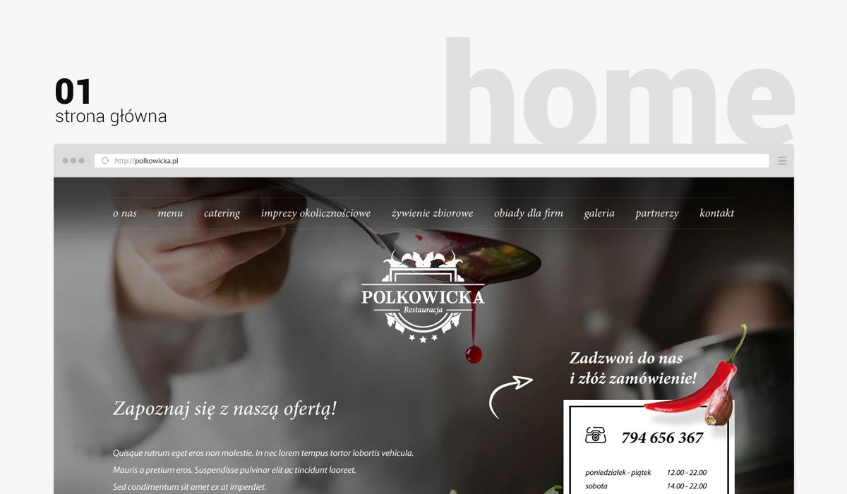 Strona www dla restauracji na dolnym śląsku - 2 projekt