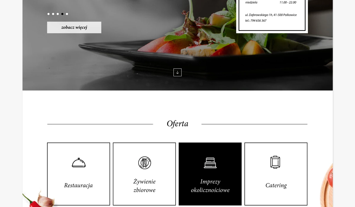 Strona www dla restauracji na dolnym śląsku - 3 projekt