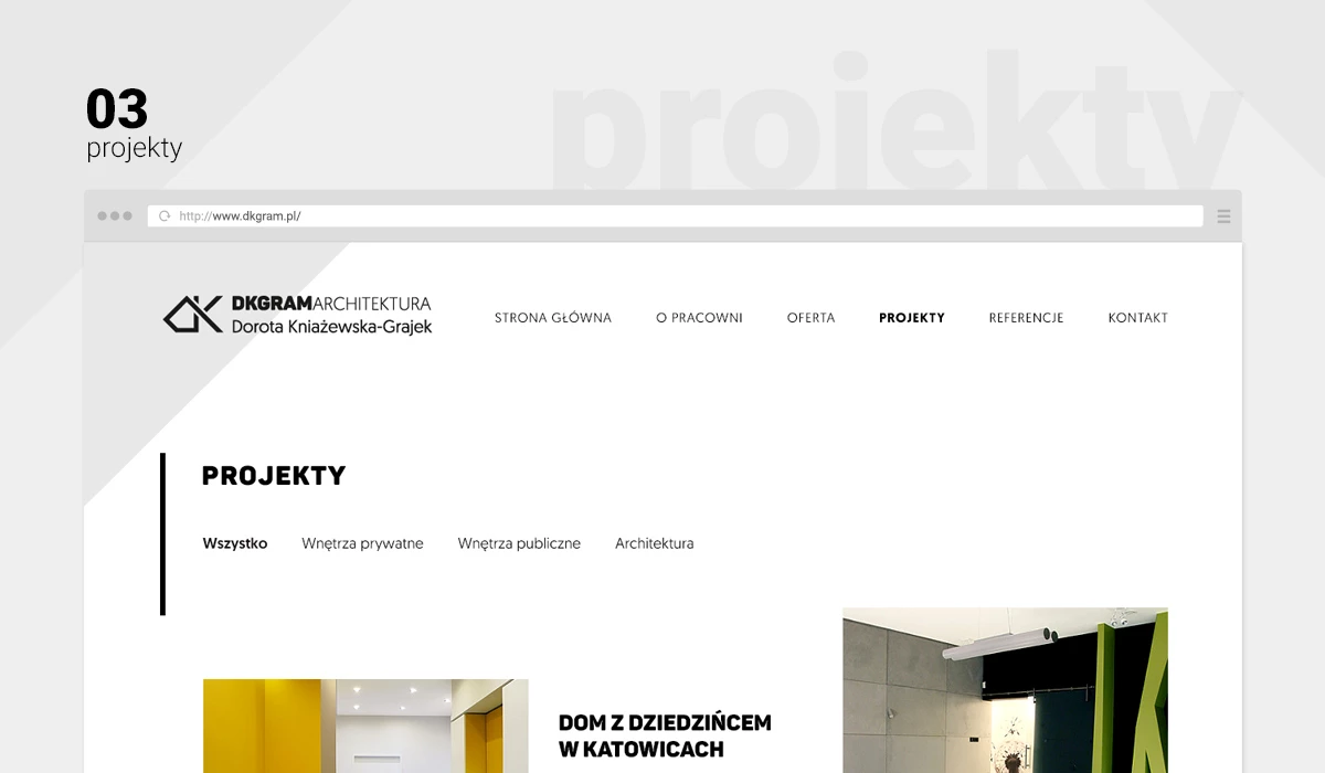 Strona internetowa dla pracowni architektonicznej - 7 projekt