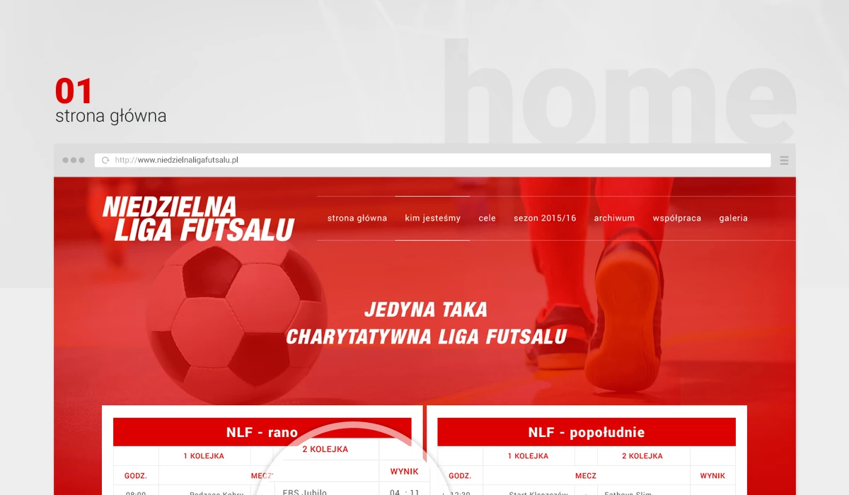 Niedzielna Liga Futsalu - Sport - Strony www - 2 projekt