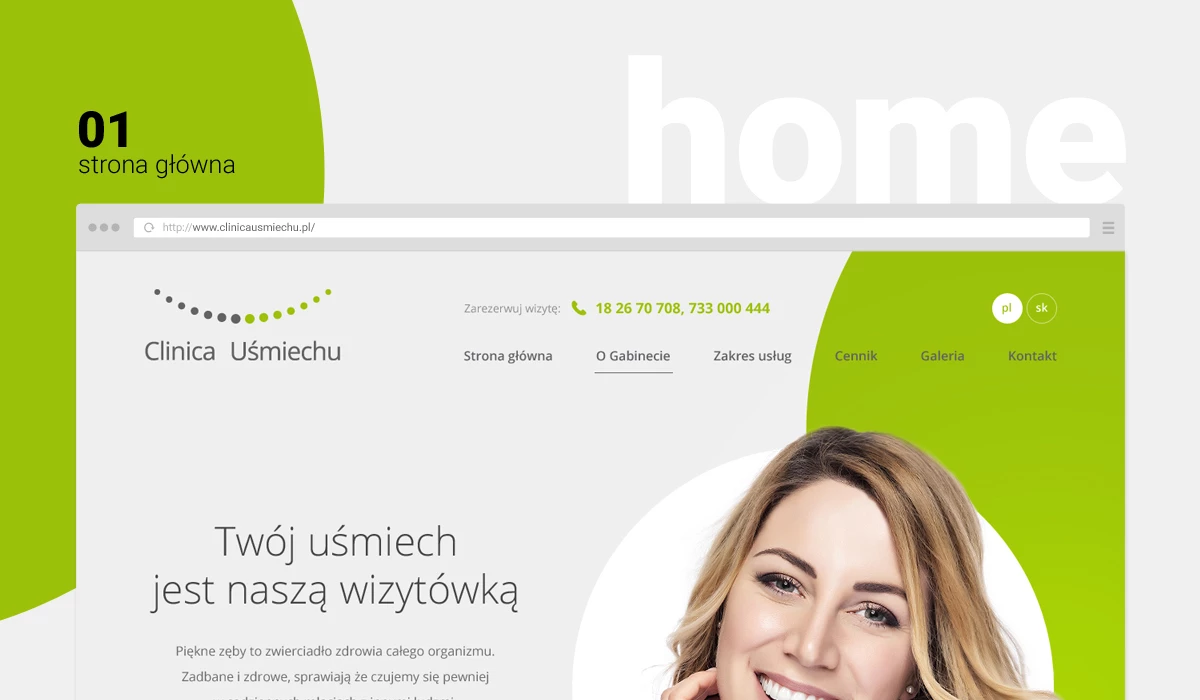 Strona www gabinetu stomatologicznego - 2 projekt