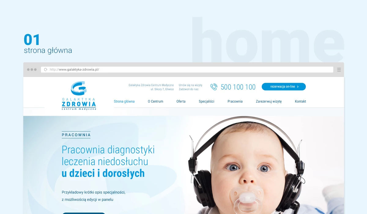 Strona dla prywatnego centrum medycznego w Gliwicach - 2 projekt