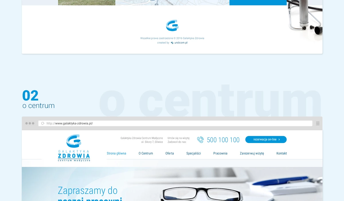 Strona dla prywatnego centrum medycznego w Gliwicach - 4 projekt