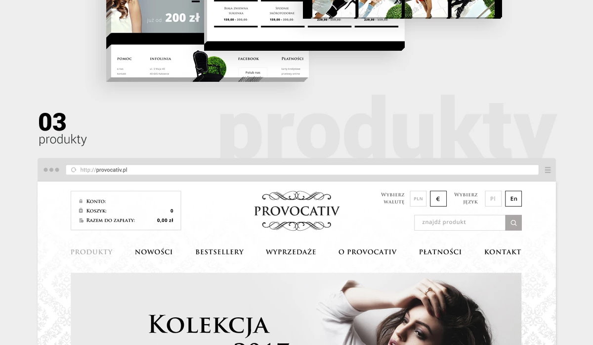 Provocativ to zrealizowany sklep internetowy z modą damską - 9 projekt