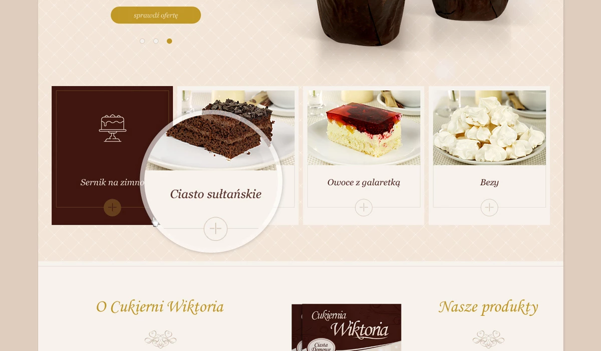 Strona internetowa dla cukierni z Katowic - 3 projekt