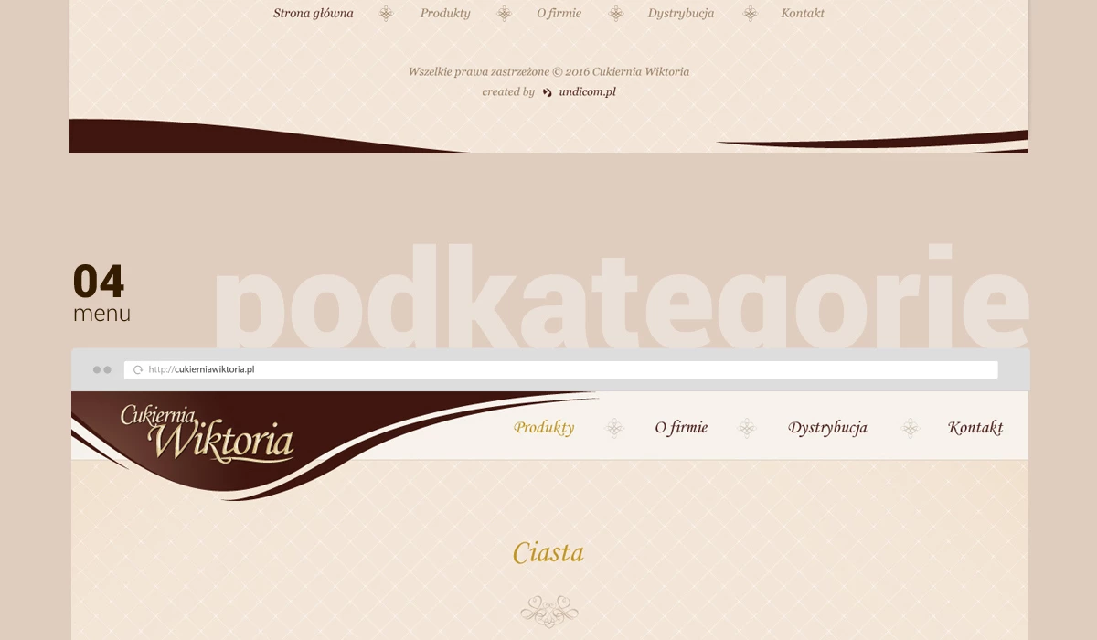 Strona internetowa dla cukierni z Katowic - 8 projekt