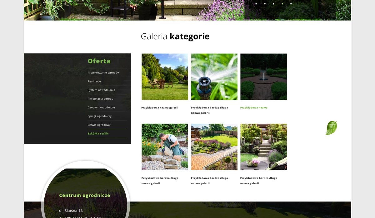 Strona internetowa dla centrum ogrodniczego z Tarnowskich Gór - 10 projekt