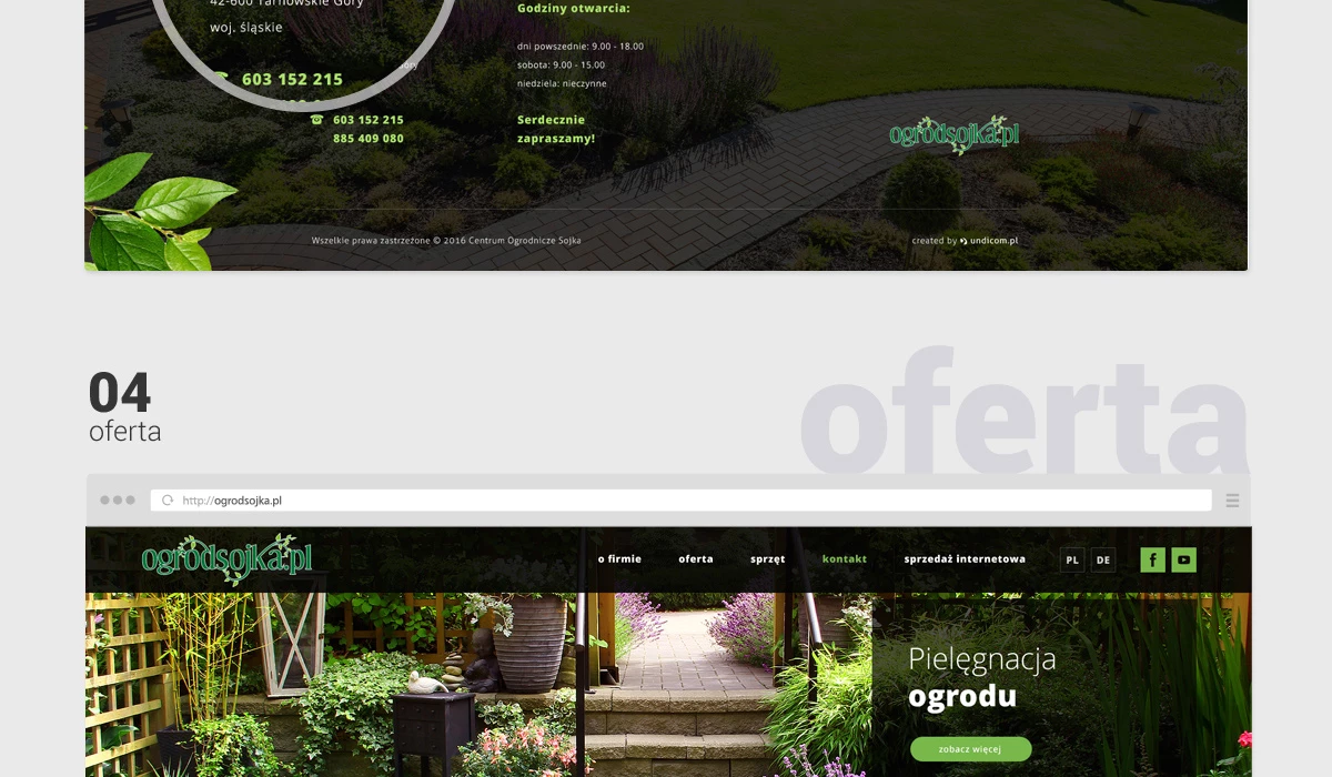 Strona internetowa dla centrum ogrodniczego z Tarnowskich Gór - 11 projekt