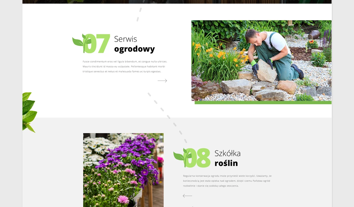Strona internetowa dla centrum ogrodniczego z Tarnowskich Gór - 6 projekt