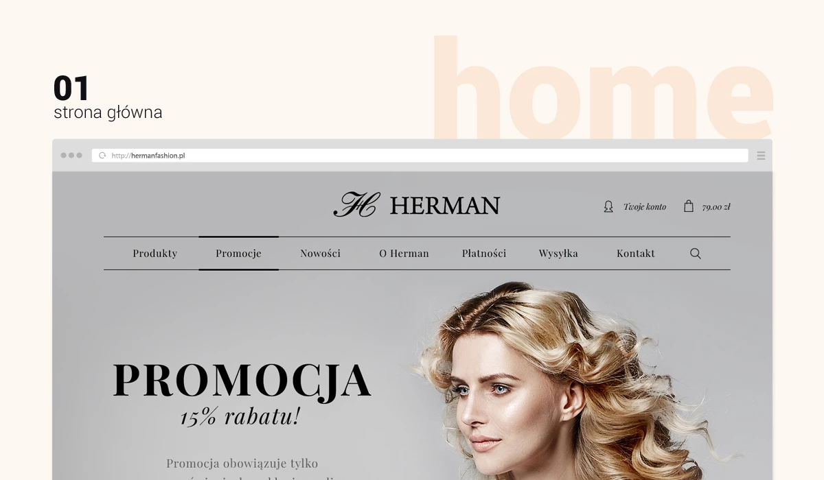 Butik internetowy Herman moda kobieca - 2 projekt