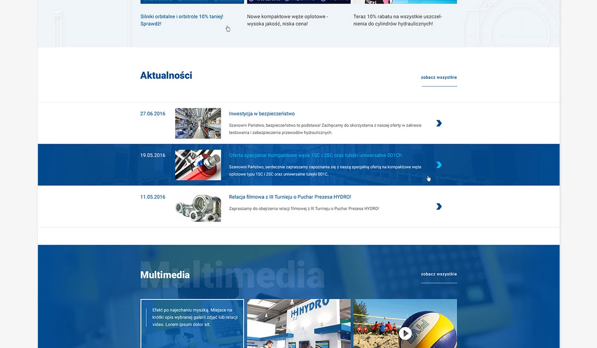 Strona dla dystrybutora hydrauliki siłowej z Bielska-Białej - 4 projekt