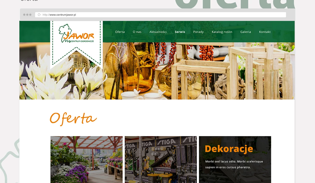 Strona www dla sklepu ogrodniczego - 8 projekt