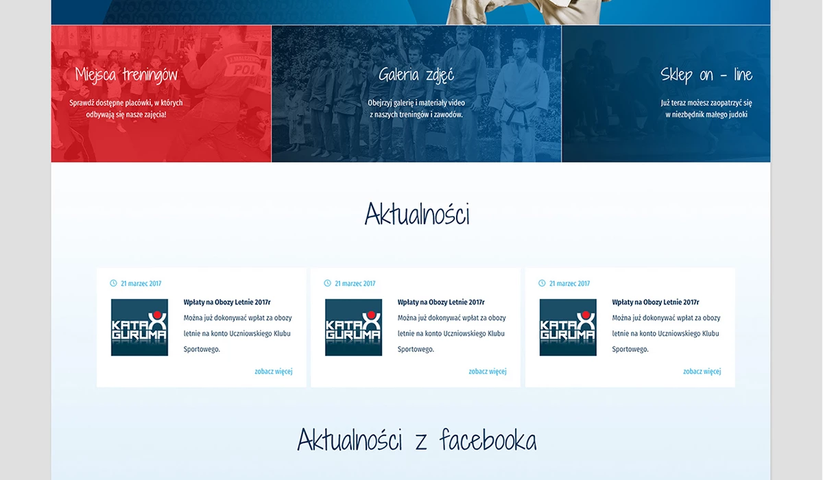 Serwis www dla szkoły Judo ze Śląska - 3 projekt