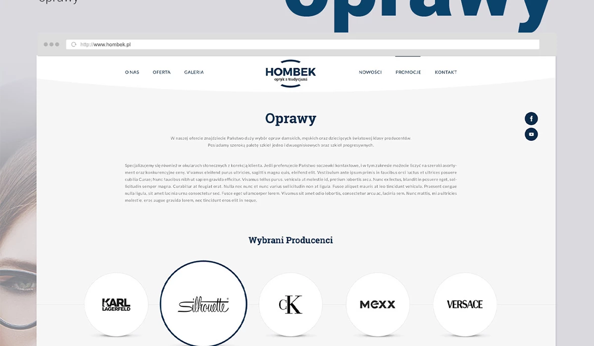 Strona internetowa internetowa dla Optyka z tradycjami - 7 projekt