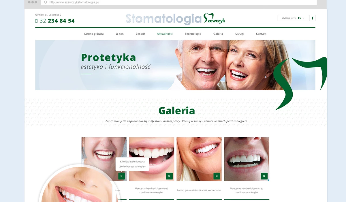 Strona internetowa dla gabinetu stomatologicznego - 10 projekt