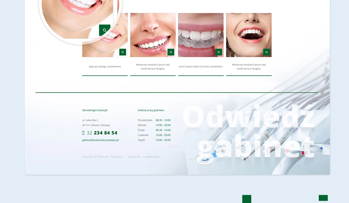 Strona internetowa dla gabinetu stomatologicznego - 11 projekt