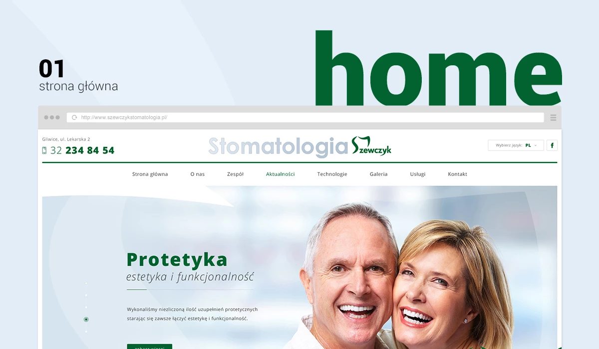 Strona internetowa dla gabinetu stomatologicznego - 2 projekt