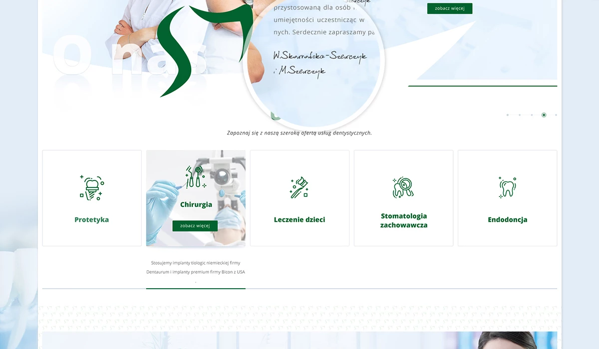 Strona internetowa dla gabinetu stomatologicznego - 4 projekt