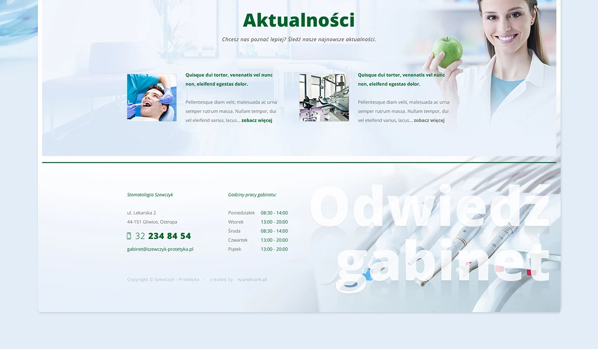 Strona internetowa dla gabinetu stomatologicznego - 5 projekt