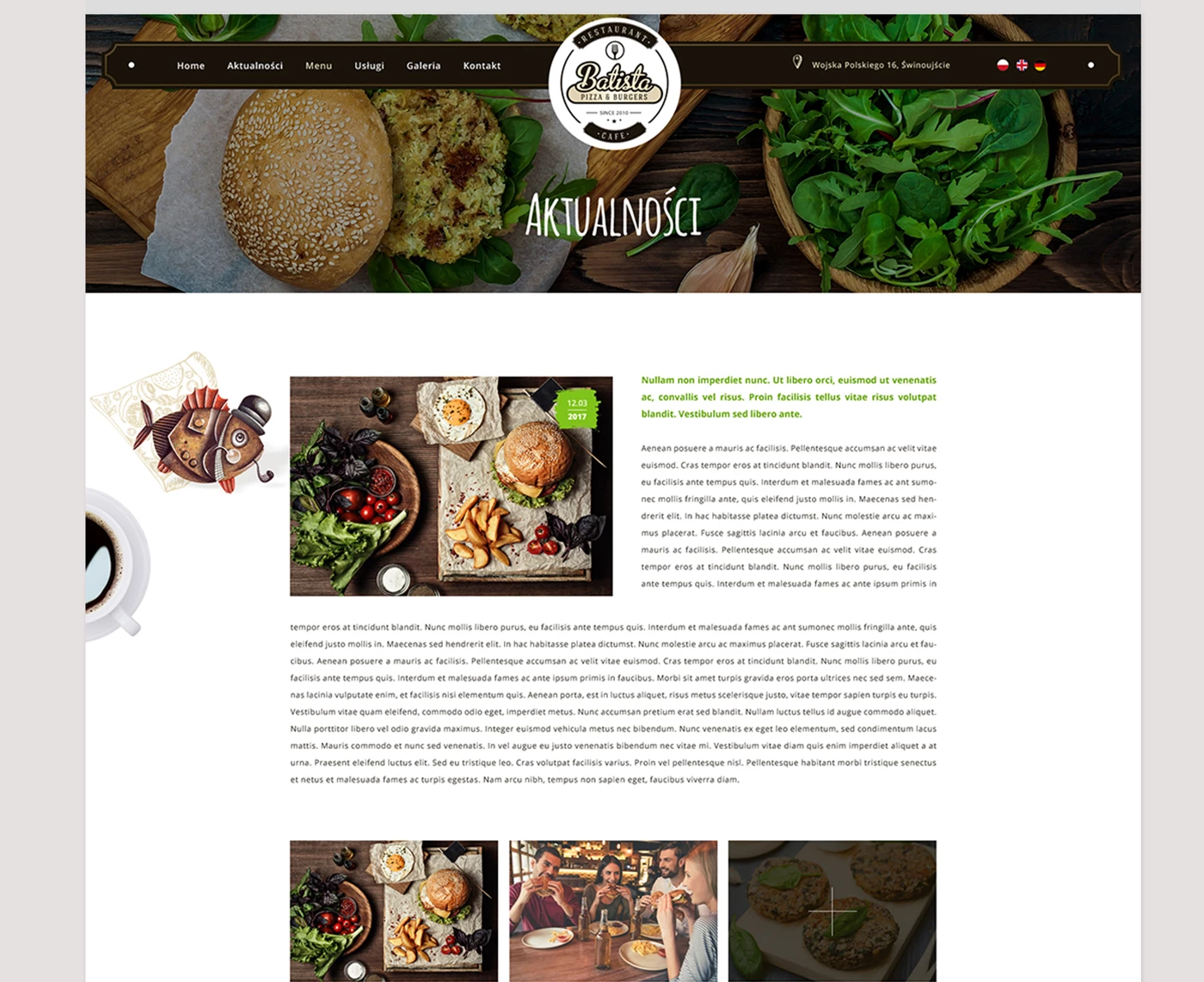 Strona internetowa dla restauracji nad morzem w Świnoujściu - 12 projekt