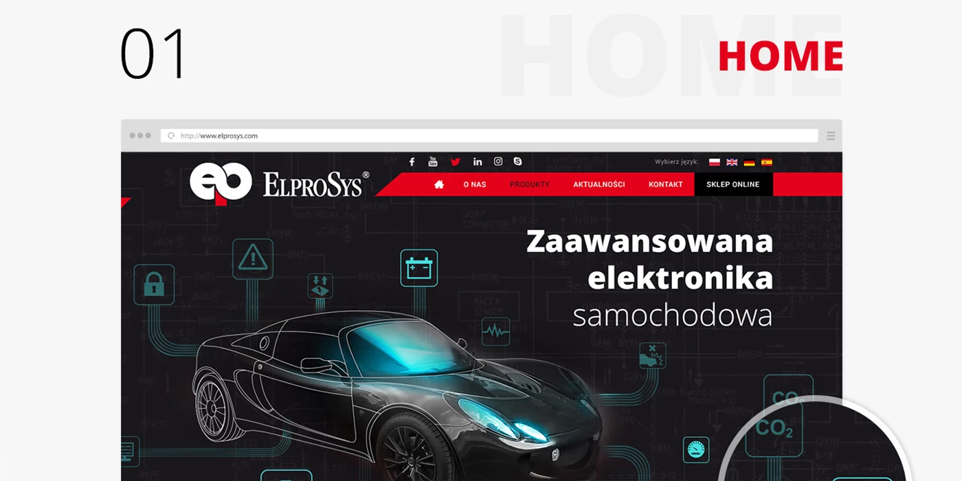 Serwis internetowy dla producenta elektroniki samochodowej - 2 projekt