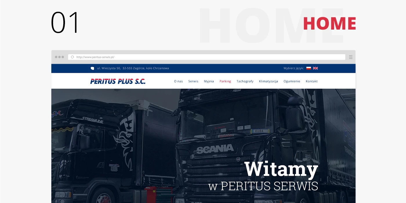 Strona internetowa dla serwisu TIR-ów i ciężarówek - 2 projekt