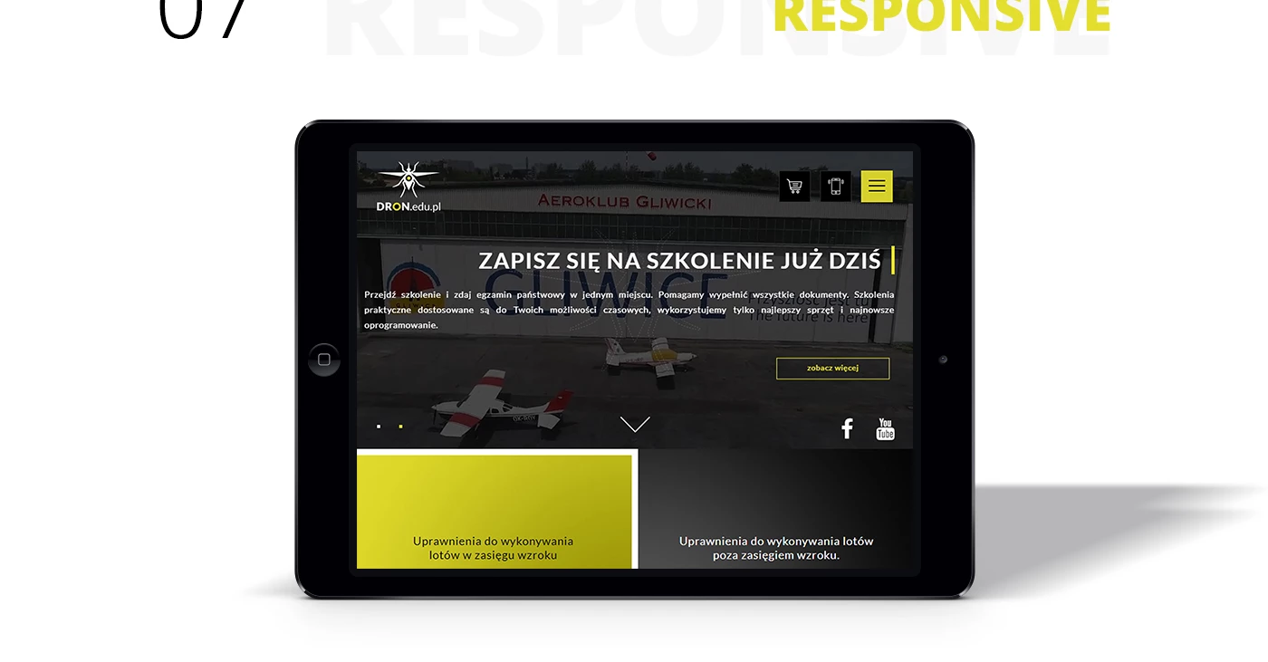 Strona internetowa dla centrum szkolenia pilotów dronów ze Śląska - 14 projekt