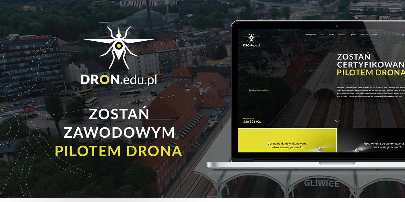 Strona internetowa dla centrum szkolenia pilotów dronów ze Śląska - 1 projekt