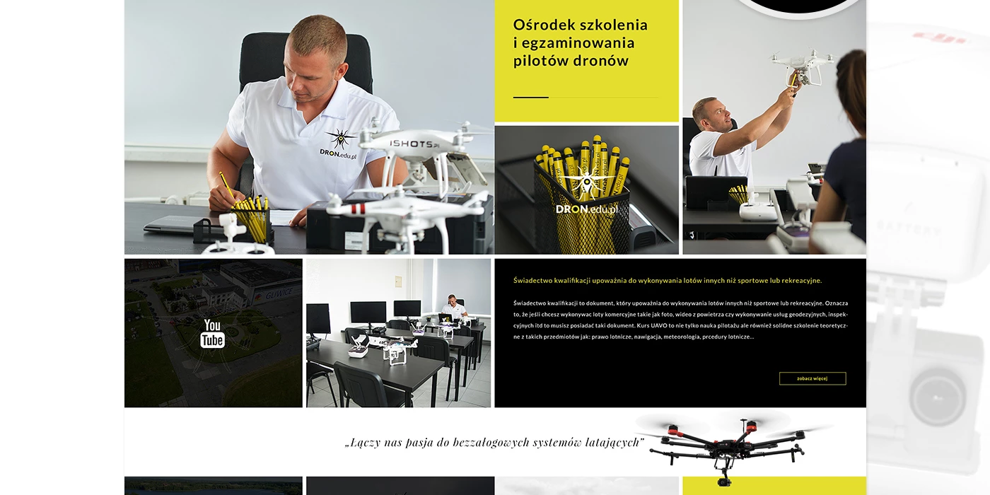 Strona internetowa dla centrum szkolenia pilotów dronów ze Śląska - 4 projekt