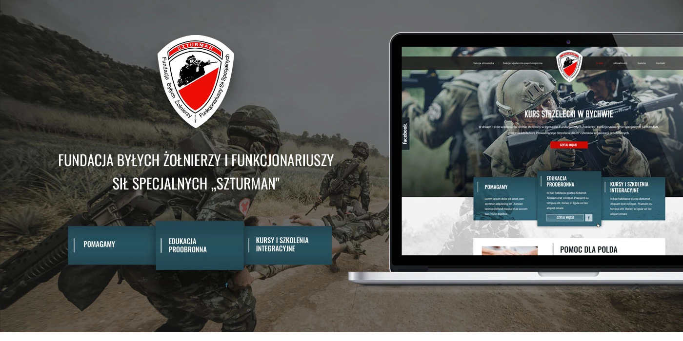 Strona dla fundacji byłych żołnierzy - 1 projekt