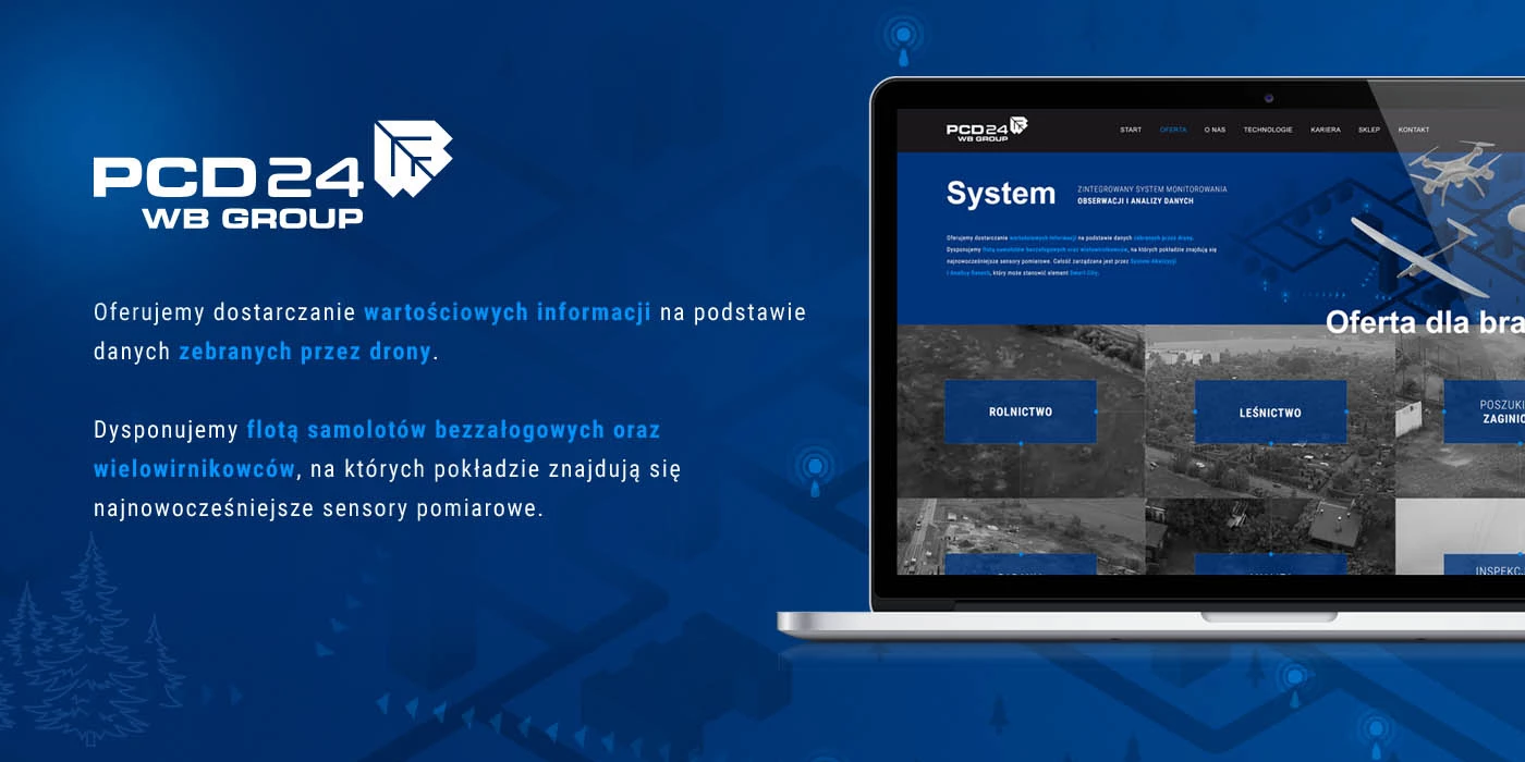 Serwis internetowy dla Polskiego Centrum Dronów - 1 projekt