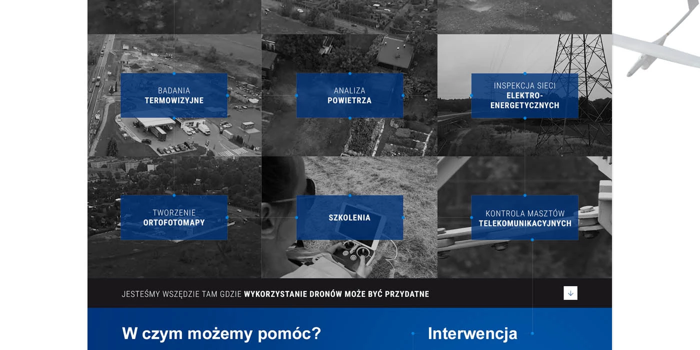 Serwis internetowy dla Polskiego Centrum Dronów - 3 projekt