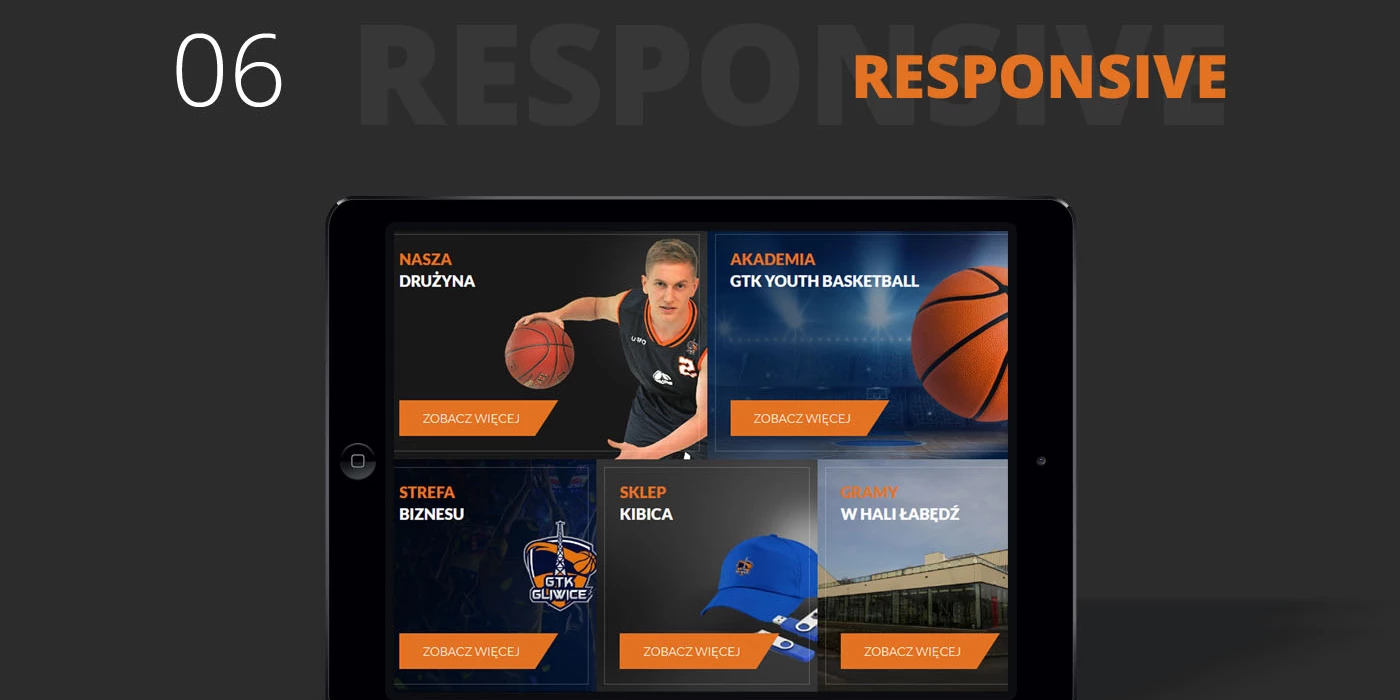 Strona sportowa dla drużyny koszykówki - 14 projekt