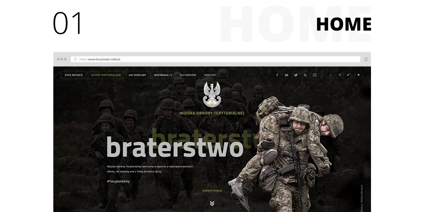Wojska Obrony Terytorialnej - Instytucje publiczne, serwisy tematyczne - Strony www - 2 projekt