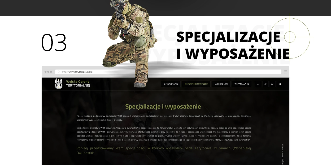 Wojska Obrony Terytorialnej - Instytucje publiczne, serwisy tematyczne - Strony www - 8 projekt