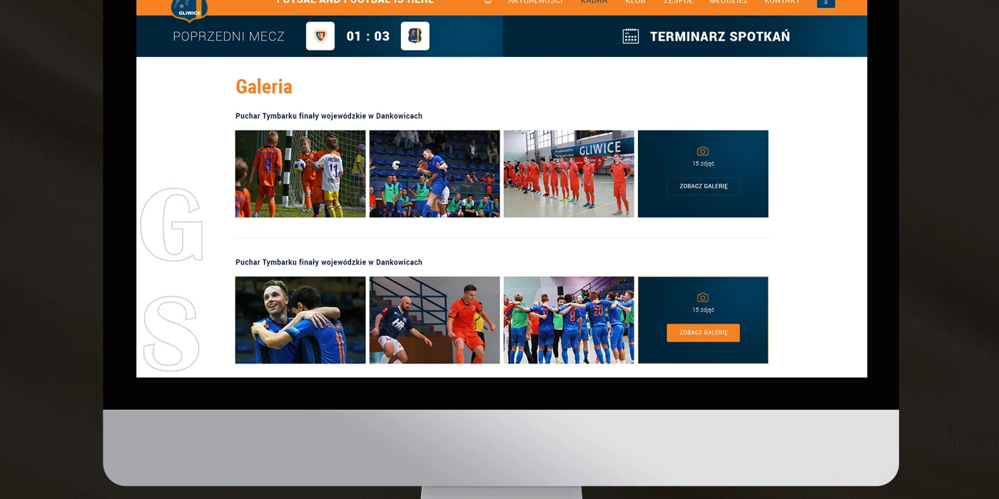 Strona internetowa dla Klubu piłkarskiego - 12 projekt