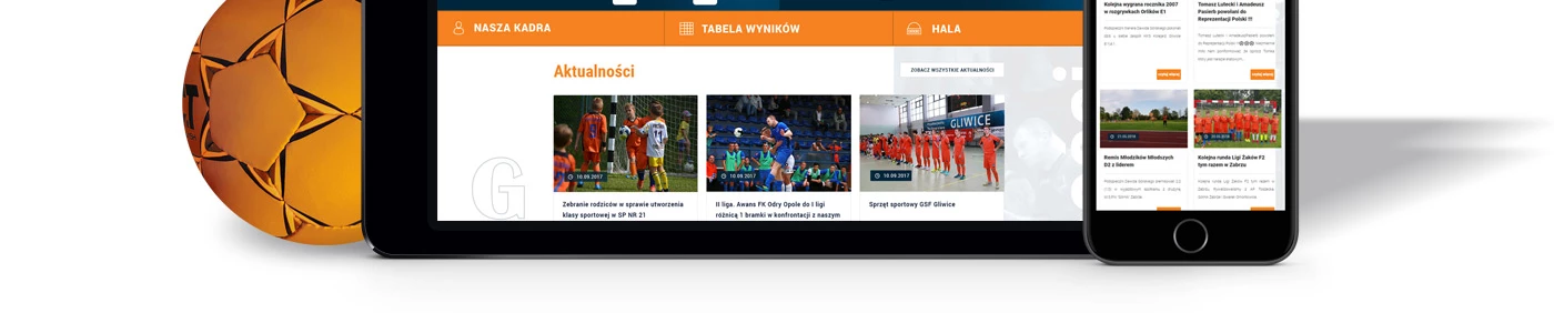 Strona internetowa dla Klubu piłkarskiego - 14 projekt
