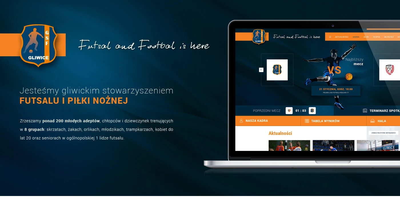 Strona internetowa dla Klubu piłkarskiego - 1 projekt