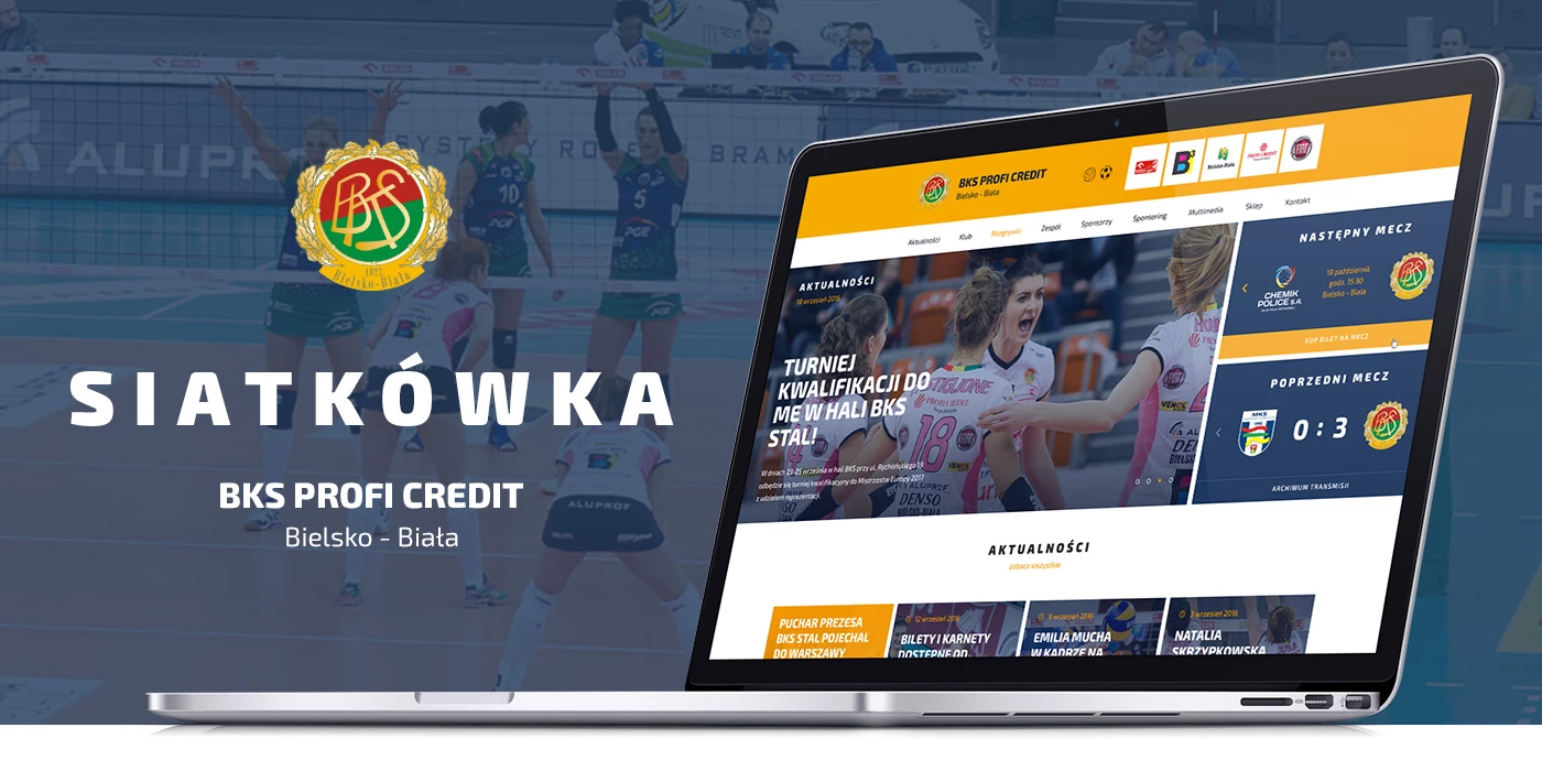 Strona internetowa dla klubu sportowego z dwoma sekcjami siatkówki i piłki nożnej - 1 projekt