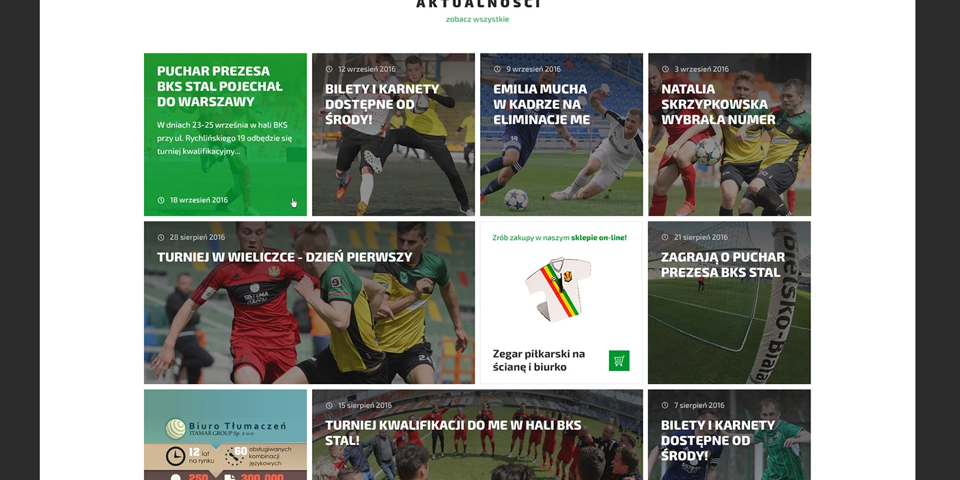 Strona internetowa dla klubu sportowego z dwoma sekcjami siatkówki i piłki nożnej - 23 projekt