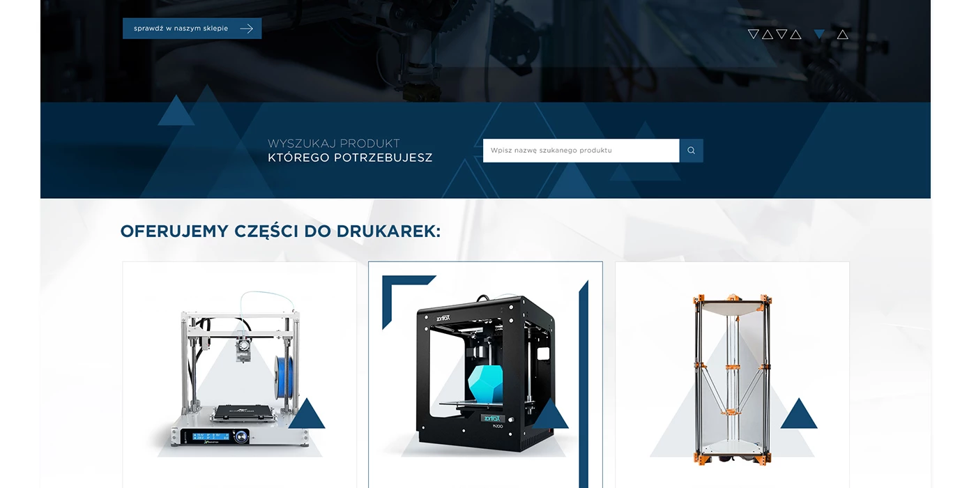 Nowoczesny e-sklep z drukarkami 3D i akcesoriami - 3 projekt