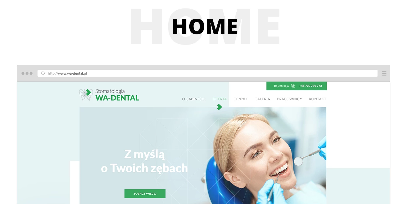 Serwis internetowy dla gabinetu dentystycznego - 2 projekt