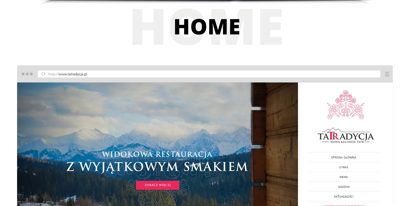 Strona internetowa dla restauracji w Tatrach - 2 projekt