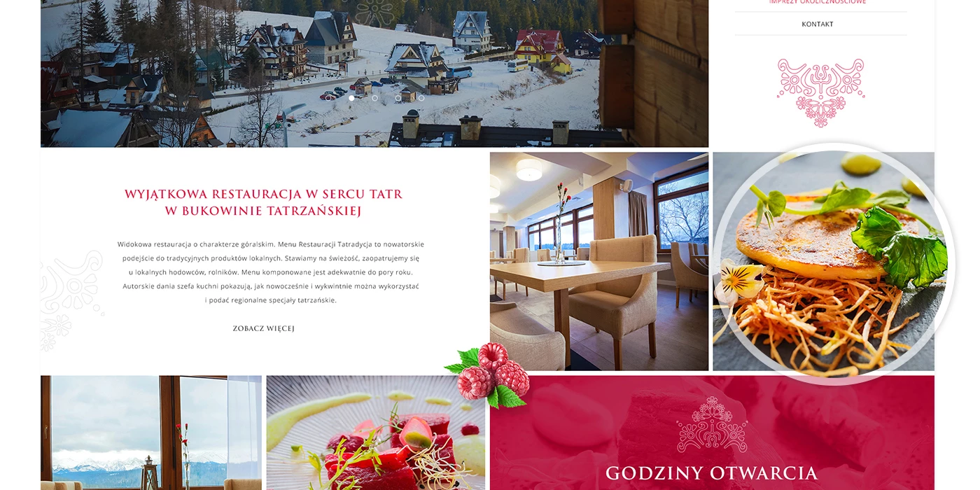 Strona internetowa dla restauracji w Tatrach - 3 projekt