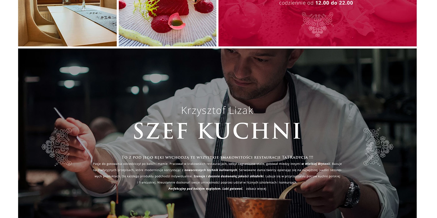Strona internetowa dla restauracji w Tatrach - 4 projekt
