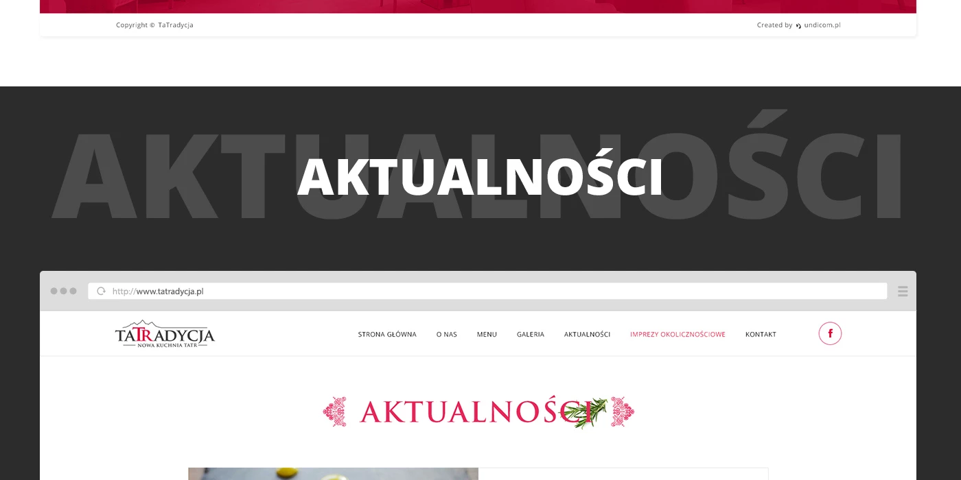 Strona internetowa dla restauracji w Tatrach - 7 projekt