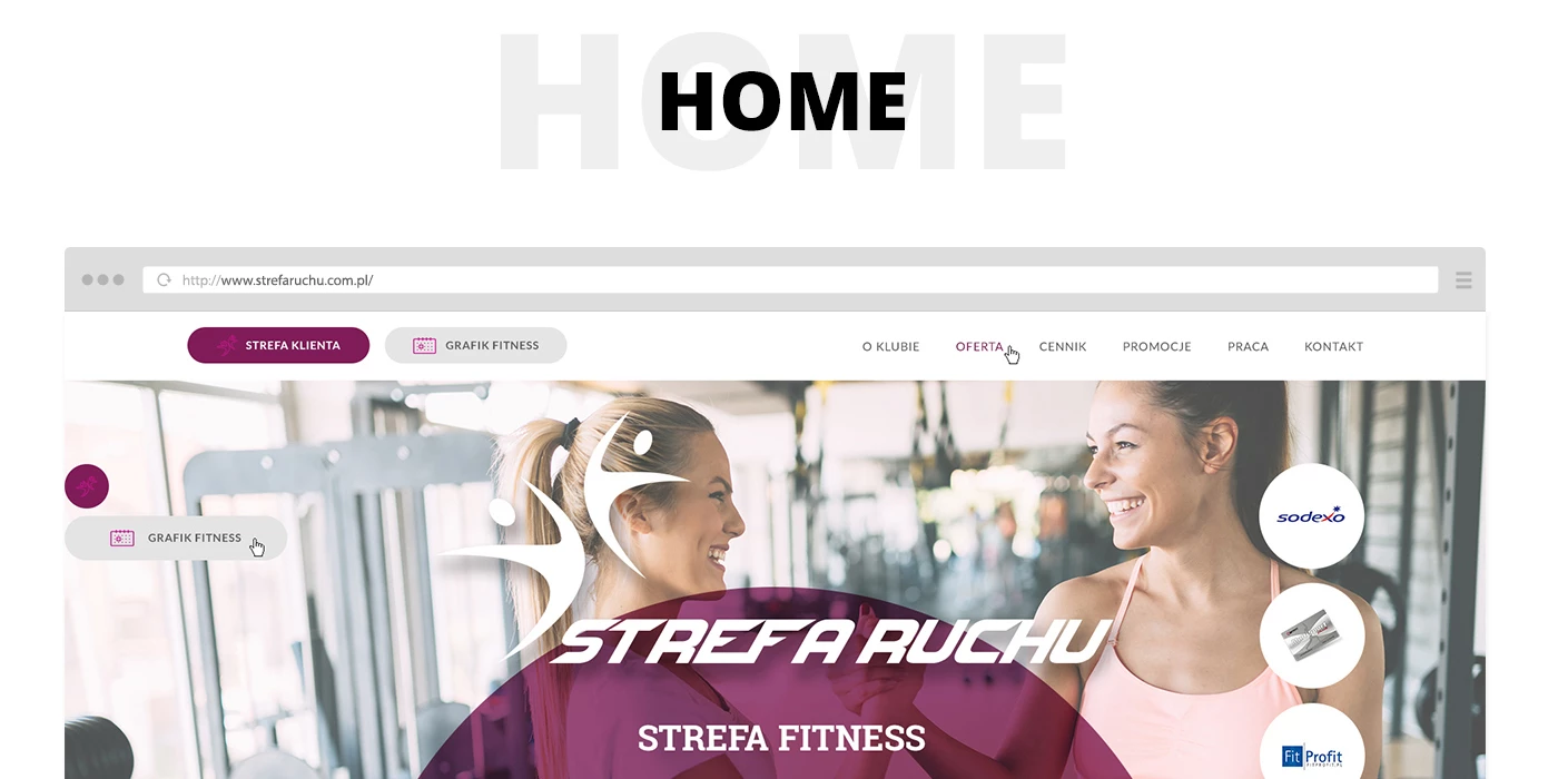 Strona www dla klubu fitness - 2 projekt