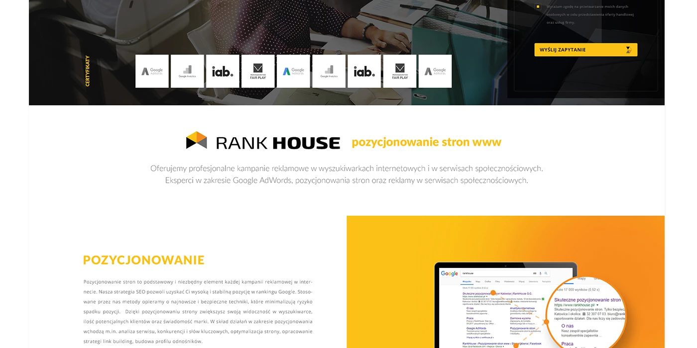 Rank House - Przemysł i technologie - Strony www - 3 projekt