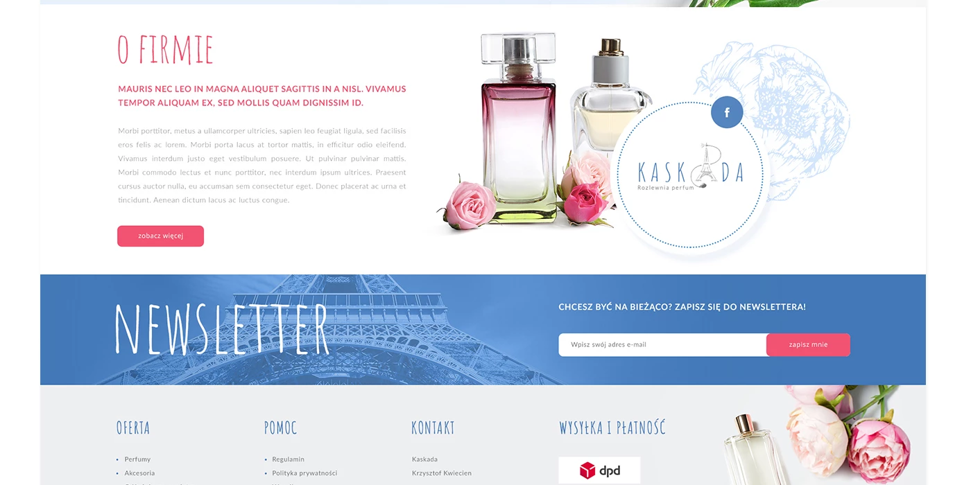 Kaskada rozlewnia perfum - Kosmetyka i uroda - Strony www - 5 projekt
