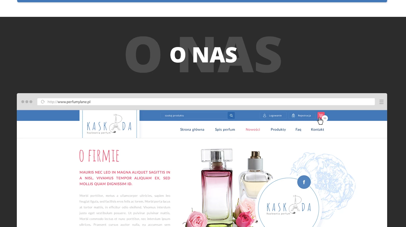 Kaskada rozlewnia perfum - Kosmetyka i uroda - Strony www - 13 projekt